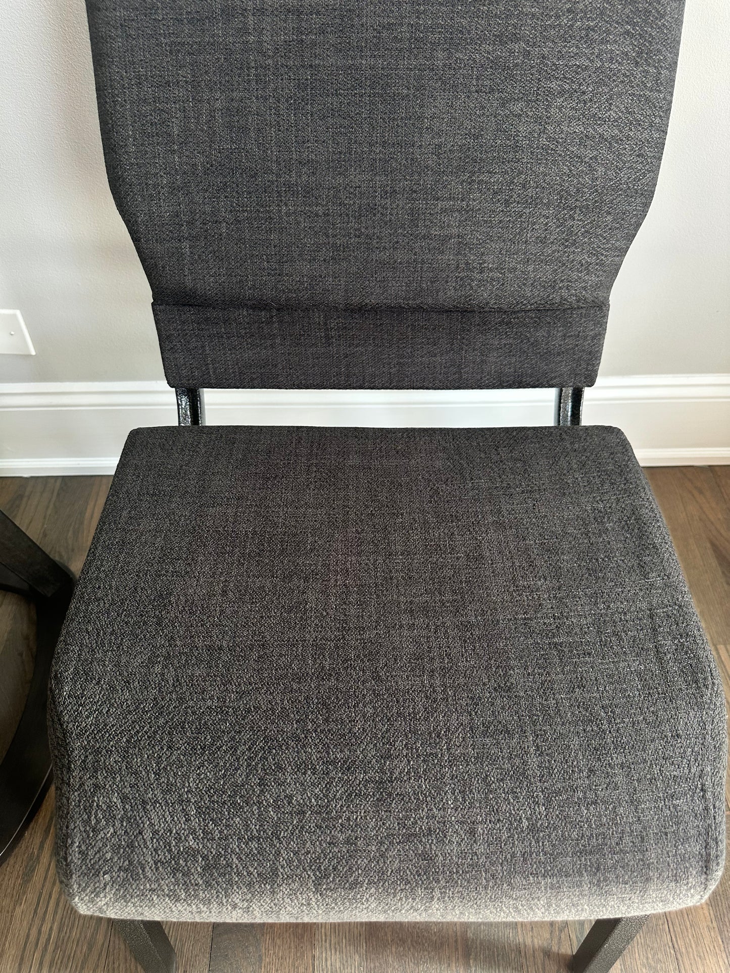 Tweeded Charcoal Grey Church Chair