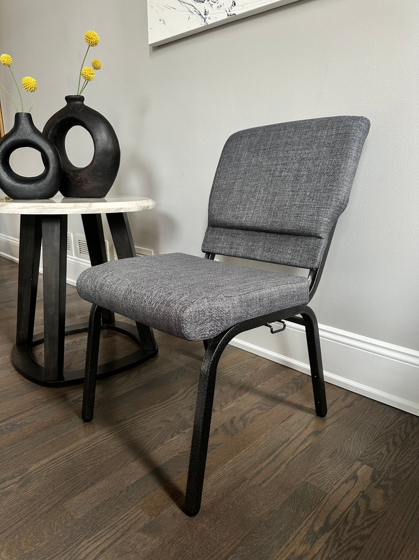 Tweeded Medium Grey Church Chair