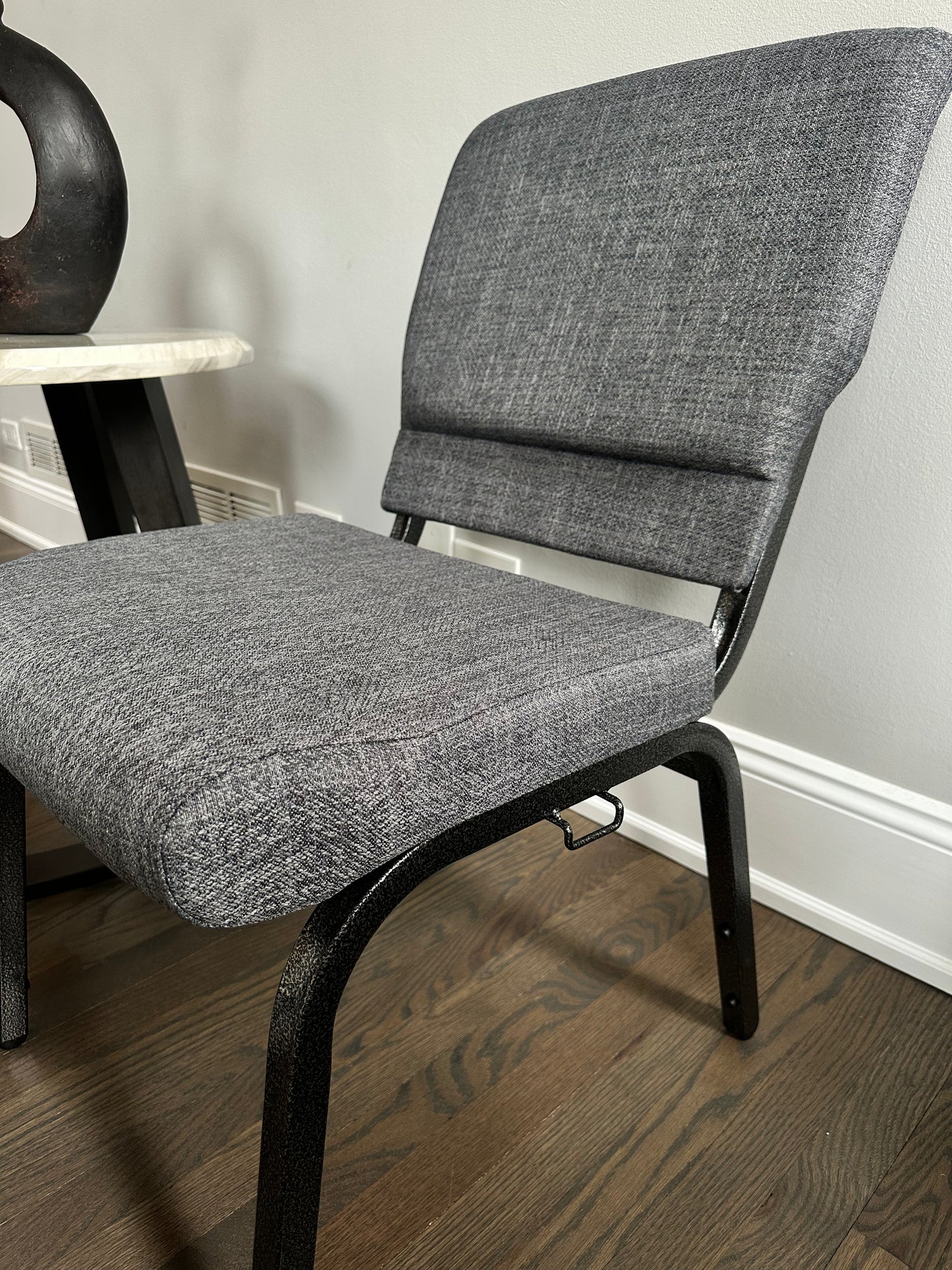Tweeded Medium Grey Church Chair
