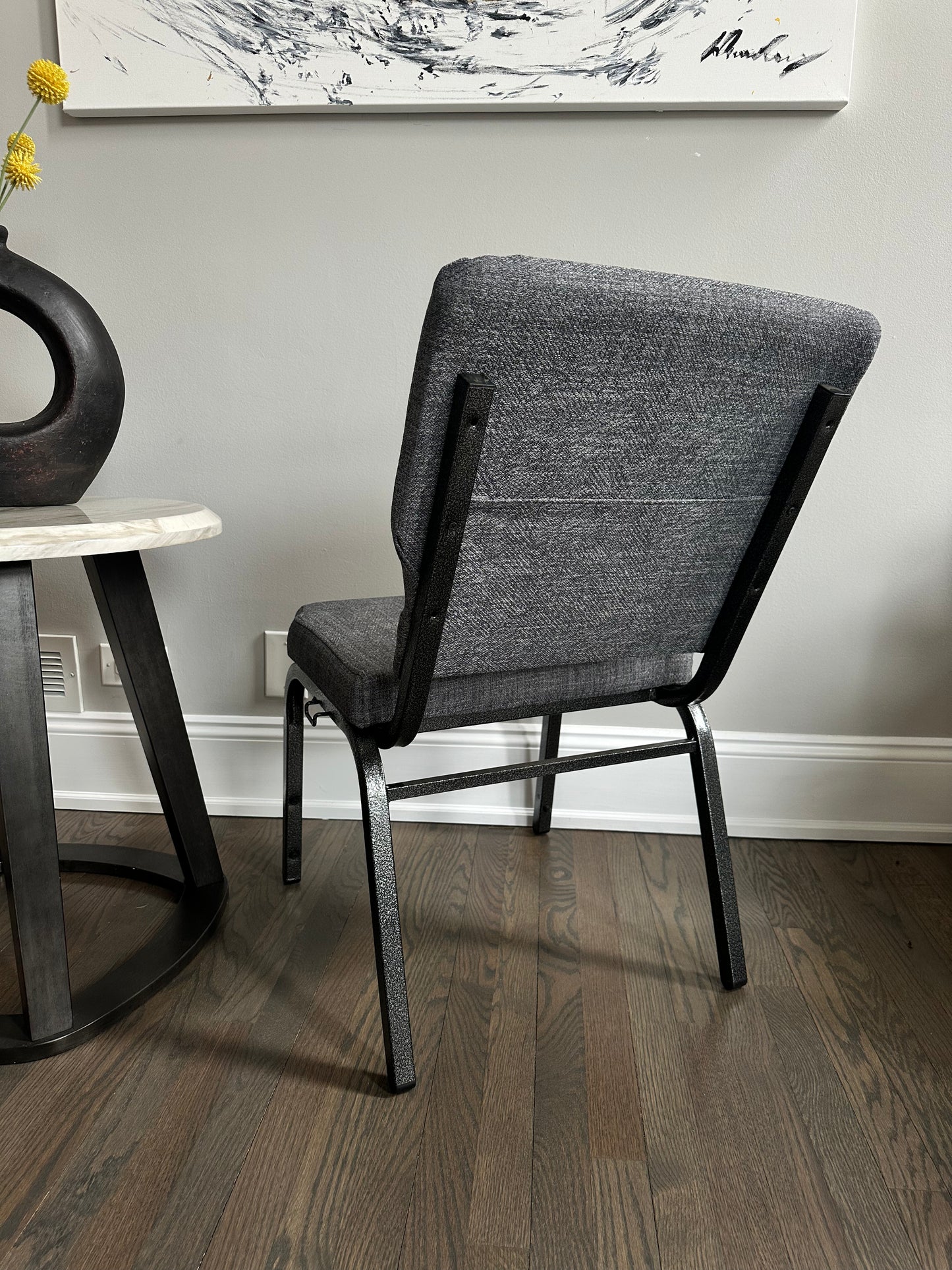 Tweeded Medium Grey Church Chair